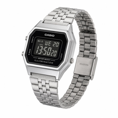 Наручний електронний годинник Casio LA680WA-1B зі сталевим браслетом