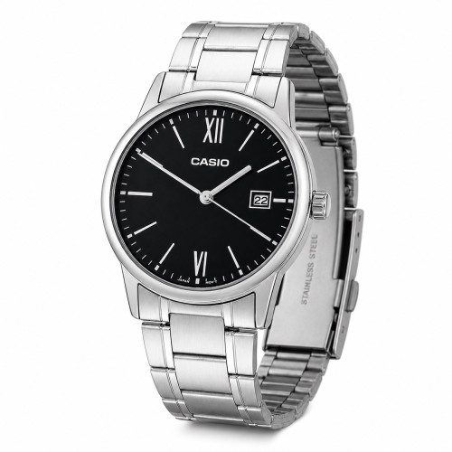 Чоловічий годинник Casio MTP-V002D-1B3 кварцовий з металевим браслетом