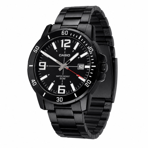 Мужские часы Casio MTP-VD01B-1B кварцевые черные металлические