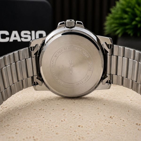 Чоловічий кварцовий годинник Casio MTP-VD01D-2B з синім циферблатом 5 ATM