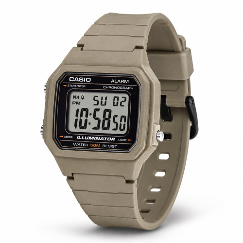 Мужские электронные часы Casio W-217H-5A 5 ATM песчаного цвета