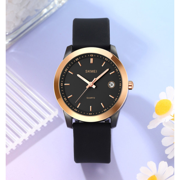 Женские часы Skmei 2319BK Black кварцевые водонепроницаемые черные