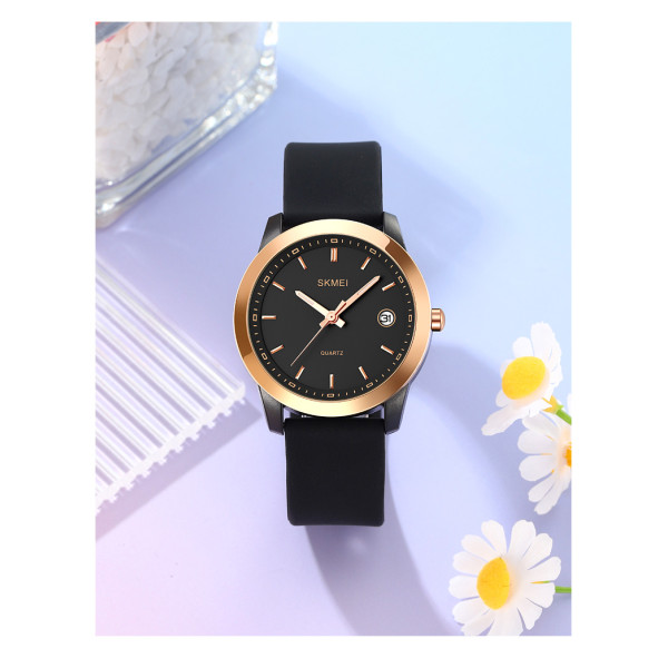 Женские часы Skmei 2319BK Black кварцевые водонепроницаемые черные
