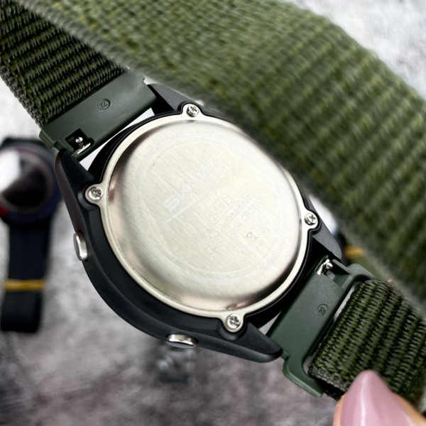 Тактичний чоловічий годинник Skmei 2412NAG Army Green Nylon з підсвічуванням