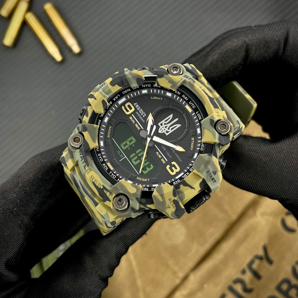Мужские тактические часы Awarder 001 Тризуб 5 ATM Camo Green