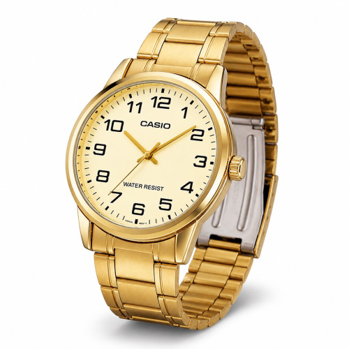 Мужские часы Casio MTP-V001G-9B классические золотистые кварцевые