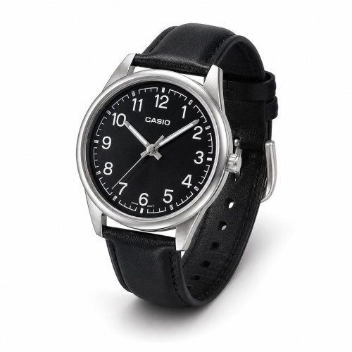 Чоловічий годинник Casio MTP-V005L-1B4 кварцовий з шкіряним ремінцем