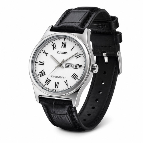 Чоловічий кварцовий годинник Casio MTP-V006L-7B на шкіряному ремінці