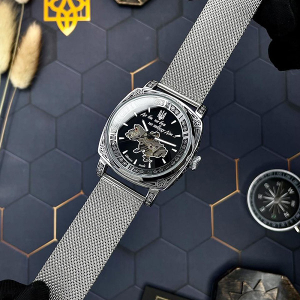 Чоловічий механічний годинник Awarder 021 Де би не був Silver Mesh