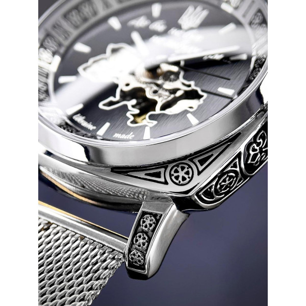 Чоловічий механічний годинник Awarder 021 Де би не був Silver Mesh