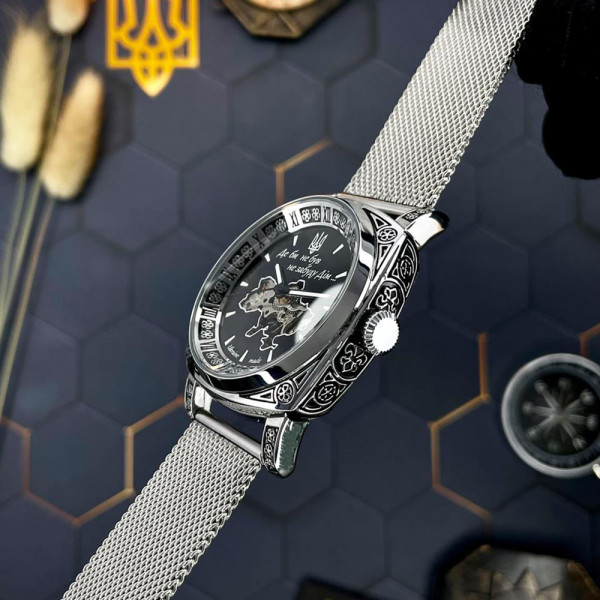 Чоловічий механічний годинник Awarder 021 Де би не був Silver Mesh