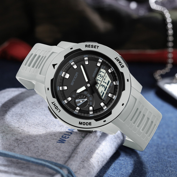 Чоловічий годинник Sanda 3360 Grey водонепроникний 5 ATM сірий