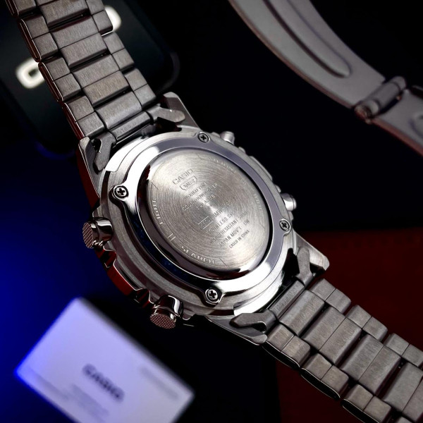 Чоловічий годинник Casio AMW-880D-1A комбінований сталевий 5 ATM