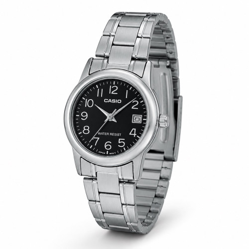 Женские часы Casio LTP-V002D-1B с металлическим браслетом и датой