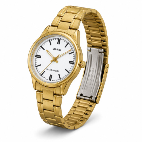 Жіночий годинник Casio LTP-V005G-7A золотистий з мінеральним склом