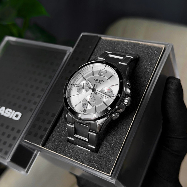 Чоловічий годинник Casio MTP-1374D-7A з металевим браслетом 5 ATM