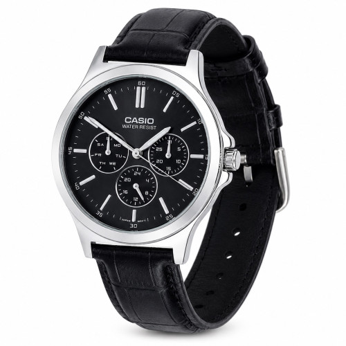Чоловічий годинник Casio MTP-V300L-1A на шкіряному ремінці