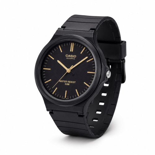 Мужские часы Casio MW-240-1E2 кварцевые черные с водозащитой 5 ATM