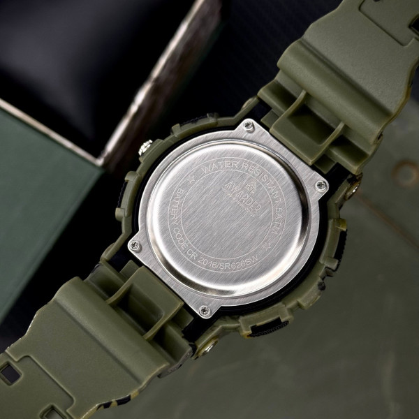 Чоловічий тактичний годинник Awarder 005 Тризуб золото Camo Green 5 ATM