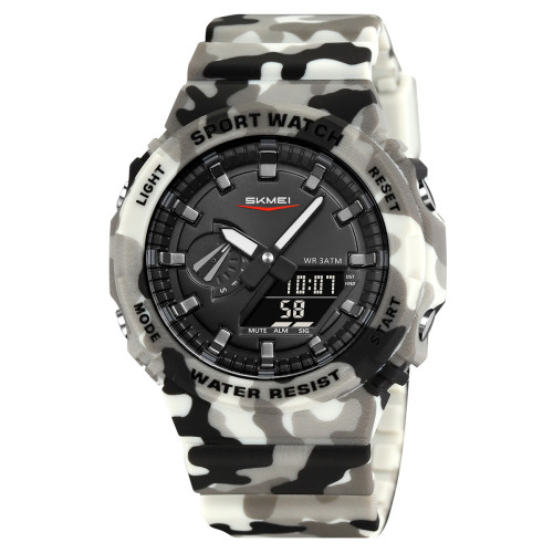 Спортивные тактические часы Skmei 2351CMGY Camo Grey с подсветкой