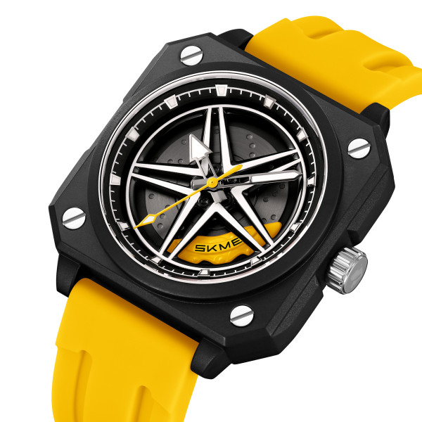 Мужские спортивные часы Skmei 2362YL Yellow каучуковый ремешок