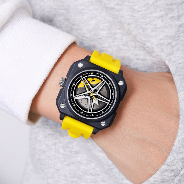 Мужские спортивные часы Skmei 2362YL Yellow каучуковый ремешок