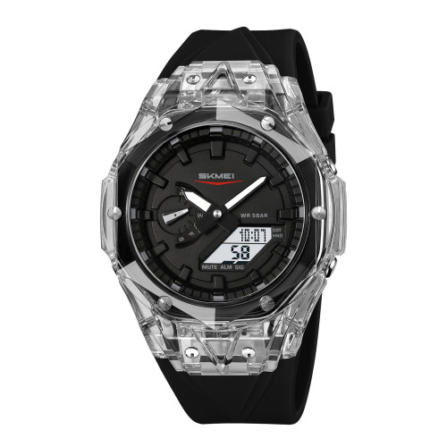 Спортивные мужские часы Skmei 2411WTBK White-Black 5 ATM