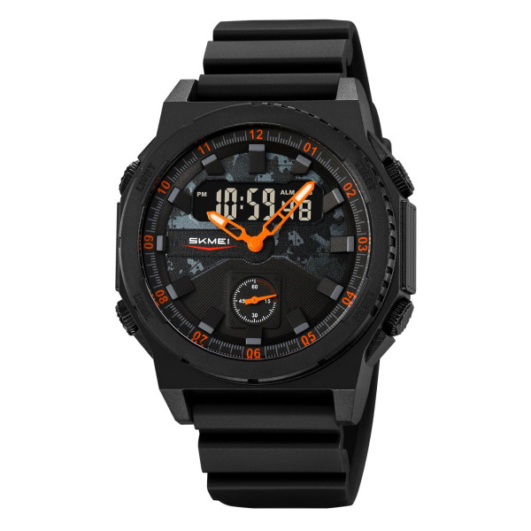 Спортивний чоловічий годинник Skmei 2355BKOG Black-Orange з водозахистом 5 ATM
