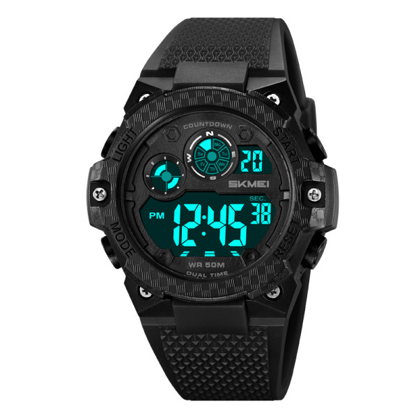Спортивний чоловічий тактичний годинник Skmei 2337BKBK Black-Black 5 ATM