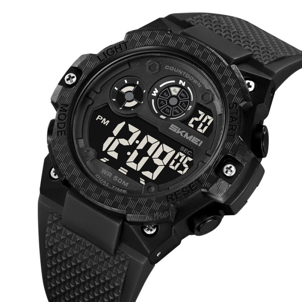 Спортивний чоловічий тактичний годинник Skmei 2337BKBK Black-Black 5 ATM