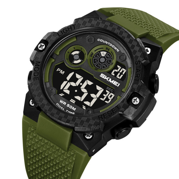 Чоловічий тактичний годинник Skmei 2337AG Army Green 5 ATM