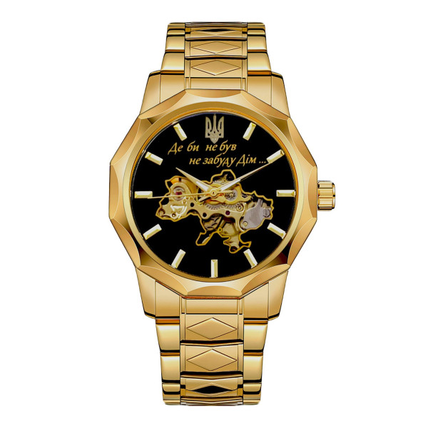 Мужские механические часы Awarder 024 Не забуду дім Gold-Black