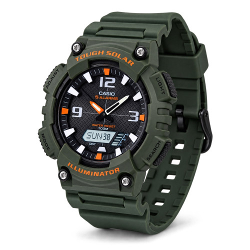 Чоловічий годинник Casio AQ-S810W-3A спортивний зелений 10 ATM