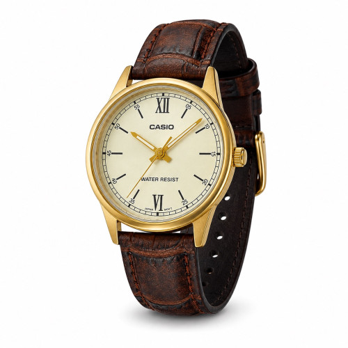 Женские часы Casio LTP-V005GL-9B классические с кожаным ремешком