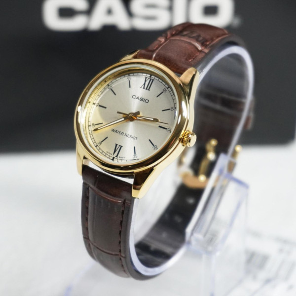 Женские часы Casio LTP-V005GL-9B классические с кожаным ремешком
