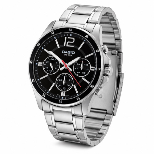 Мужские часы Casio MTP-1374D-1A кварцевые металлический браслет 5 ATM
