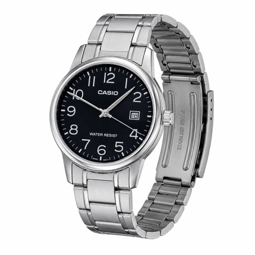 Мужские часы Casio MTP-V002D-1B с металлическим браслетом и датой