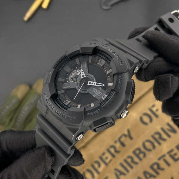 Тактичний чоловічий годинник Awarder 005 Black 5 ATM з підсвічуванням