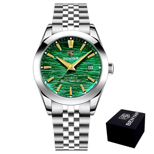 Мужские механические часы Benyar BY-5209 Green с водозащитой 5 ATM