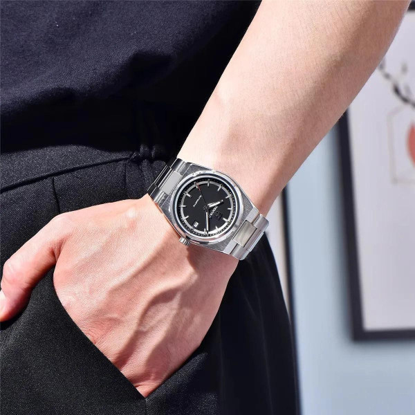 Чоловічий механічний годинник Benyar BY-5203 Silver-Black з автопідзаводом