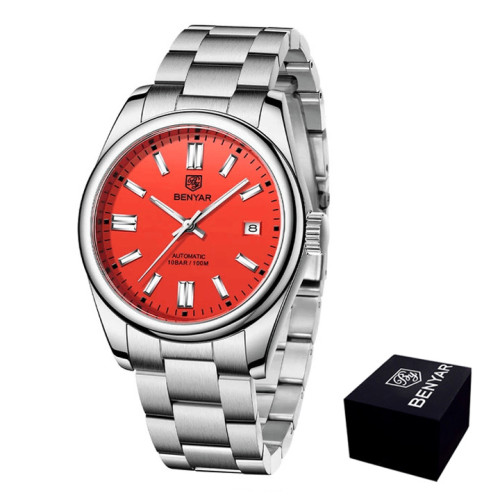 Мужские механические часы Benyar BY-5185 Red с автоподзаводом и водозащитой 10 ATM