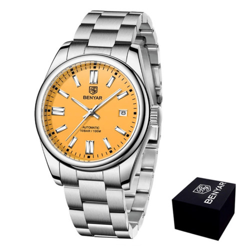 Мужские механические часы Benyar BY-5185 Yellow 10 ATM