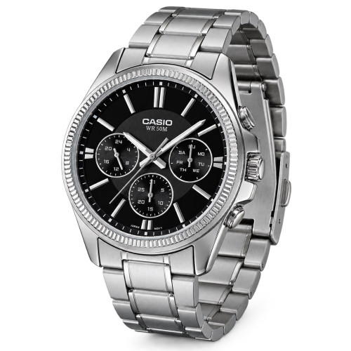 Мужские часы Casio MTP-1375D-1A стальные водонепроницаемые