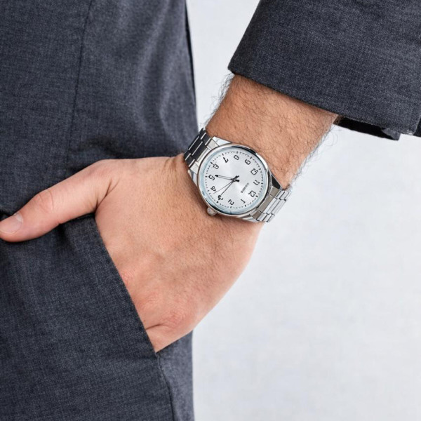 Мужские часы Casio MTP-V005D-7B4 кварцевые металлические серебристые