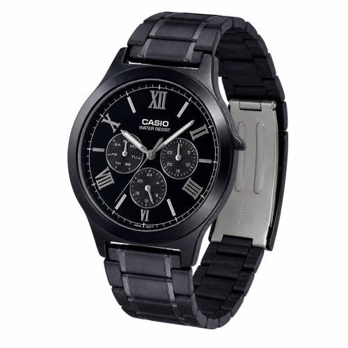 Мужские часы Casio MTP-V300B-1A кварцевые черные металлические