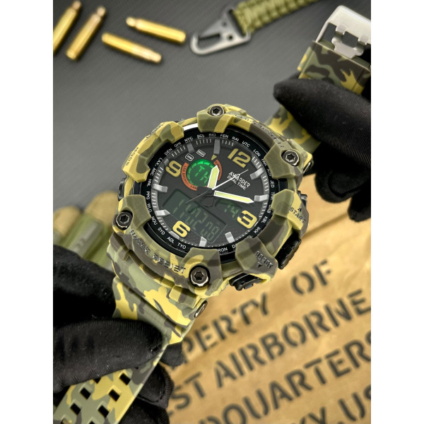 Мужские тактические часы Awarder 002 Camo Green с водозащитой 5 ATM