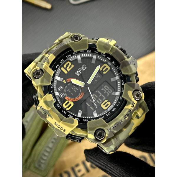 Мужские тактические часы Awarder 002 Camo Green с водозащитой 5 ATM