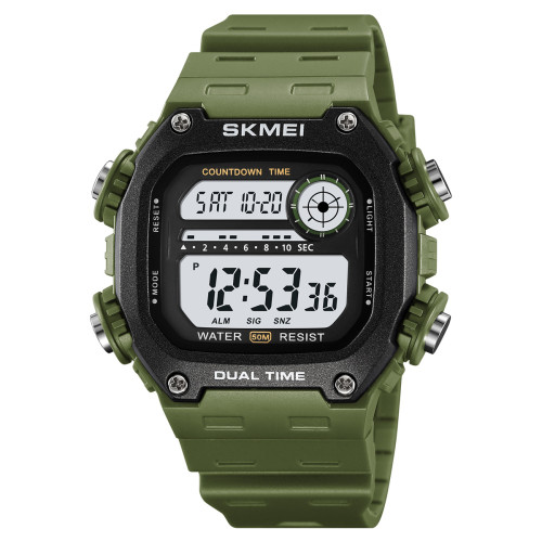 Чоловічий спортивний годинник Skmei 2126AG Army Green з водозахистом 5 ATM