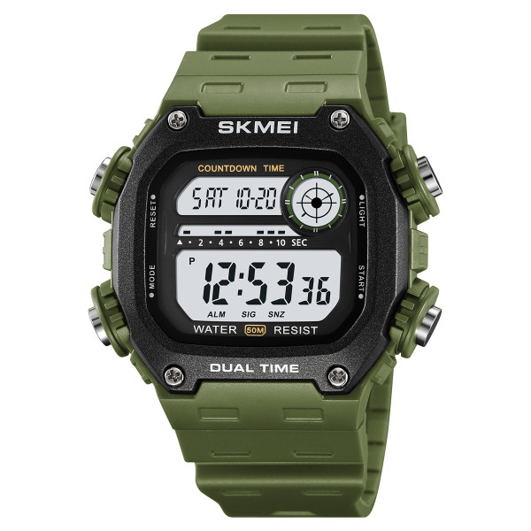 Чоловічий спортивний годинник Skmei 2126AG Army Green з водозахистом 5 ATM