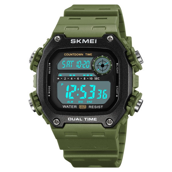 Чоловічий спортивний годинник Skmei 2126AG Army Green з водозахистом 5 ATM